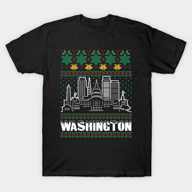 Washington Ugly Christmas T-Shirt by traveltravelamerica